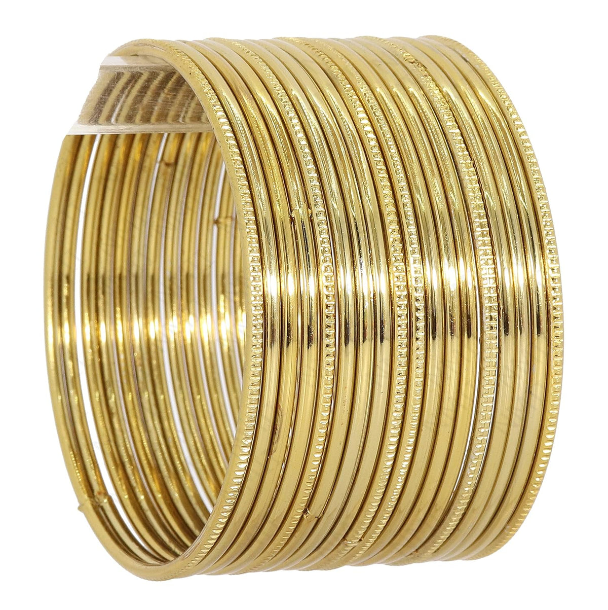 NMII Non-Precious Metal Base Metal with Cutting Pattern worked Glossy Finished Plain Bangle Set For Women and Girls