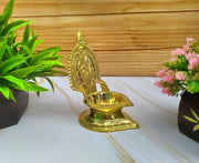 SHINDE EXPORTS Shirdi Saibaba Figure Golden Brass Diya for puja for Home Decor (Design 1)