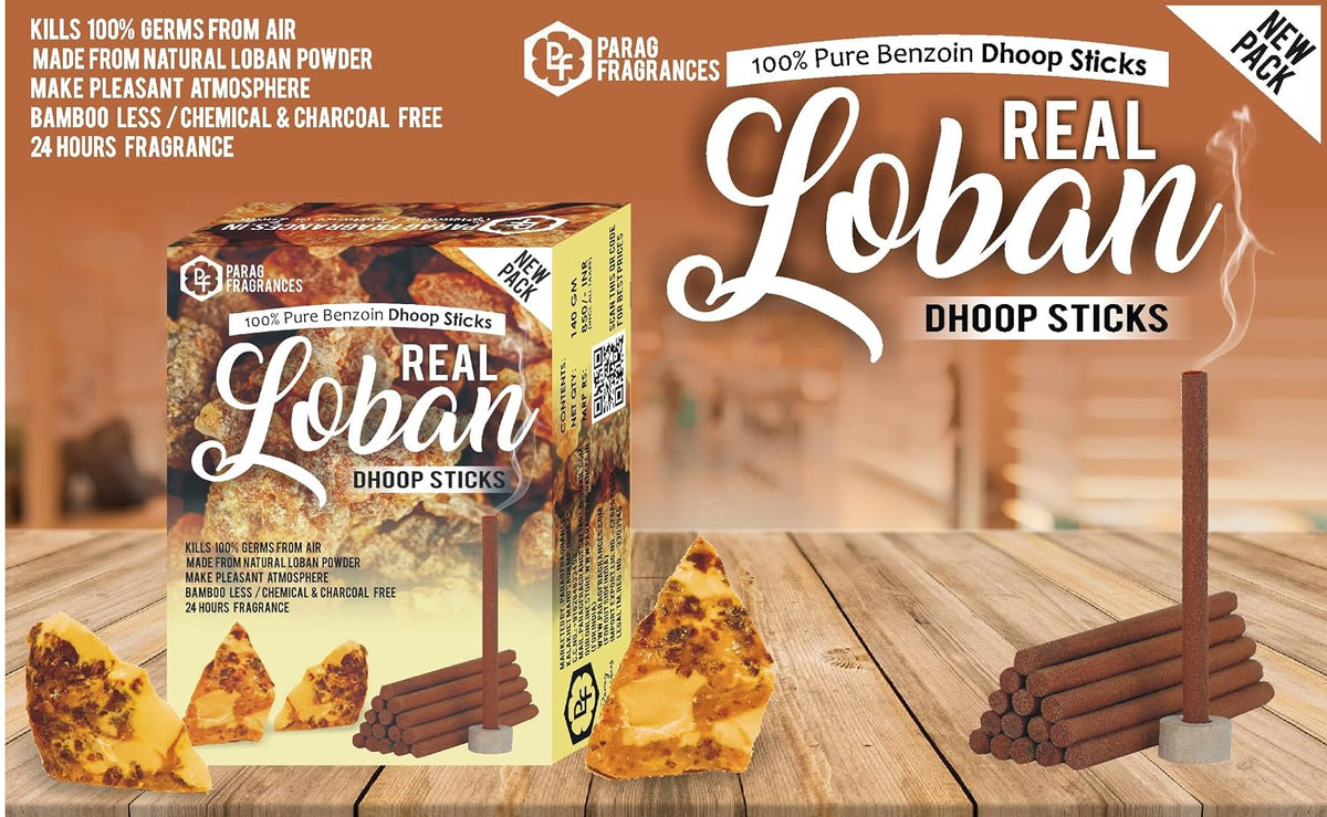 Parag Fragrances Kodiya Loban Sambrani Cup 24Pc Pack Real Loban and Various Herbs/Sambrani Cup for Home Fragrance and Pooja