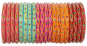 NMII Glass and Studded with Zircon Gemstone And Glossy Finished Bangle set for Women and Girls
