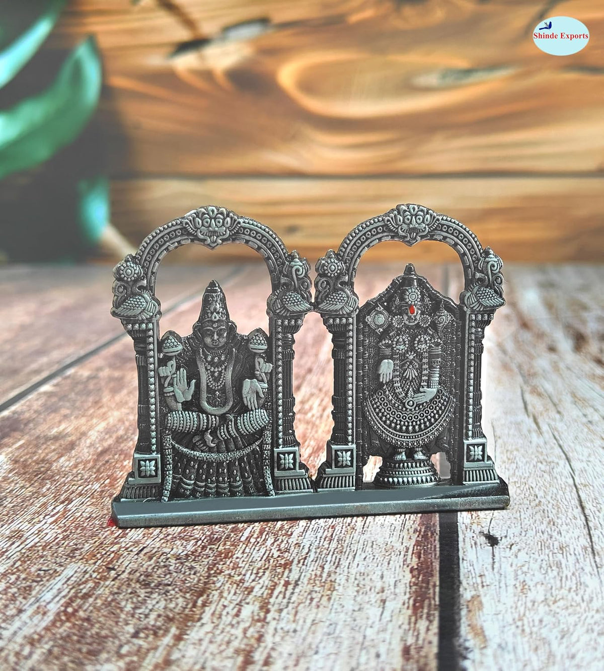 SHINDE EXPORTS Venkateshwara Swamy Tirupati Balaji Padmavati Devi Goddess Idol (Grey)