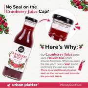 Urban Platter 100% Canadian Cranberry Juice, 350ml (Glass Bottle, No Added Sugar & Preservative-Free, Antioxidant-Rich, Supports UTI Health, Ideal for Cocktails & Mocktails)