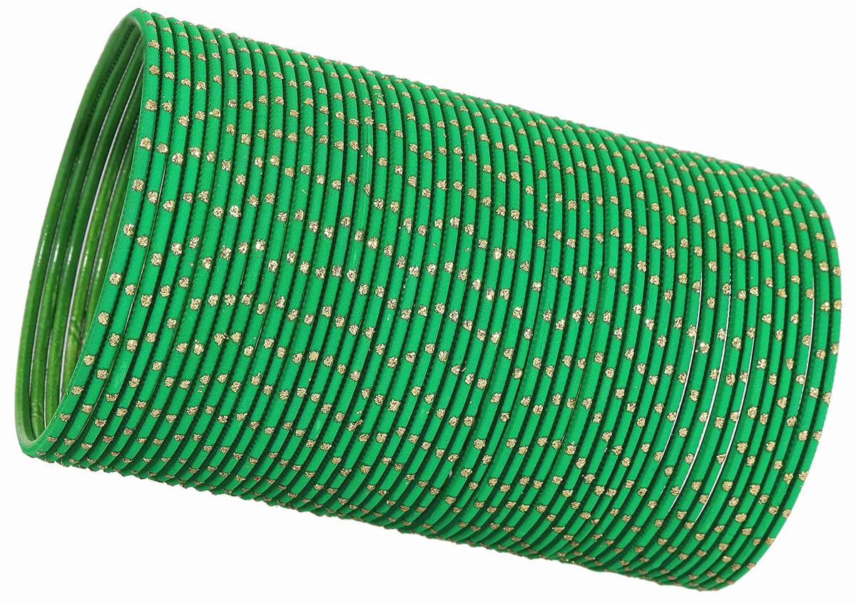 Nmii Green Metal Glossy Bangle Set For Women