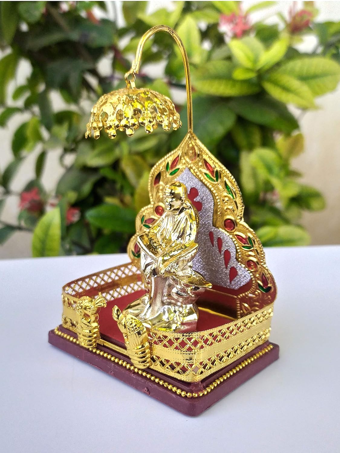 SHINDE EXPORTS Plastic Shirdi Saibaba Temple Idol/Statue for Car Dashboard (Design 6, Medium)