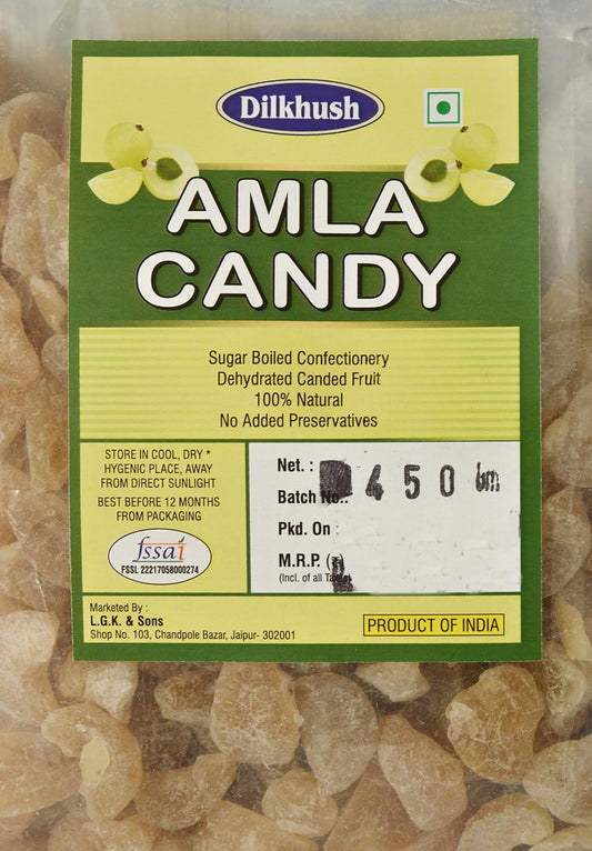 Dilkhush Amla Candy Dried Indian Sweet Gooseberry Amla, 450 g