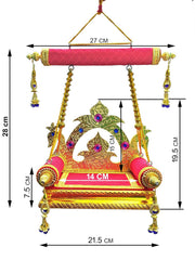 SHINDE EXPORTS Wooden Jhula for laddu Gopal Lord Thakur Pooja god singhasan (11 inch)