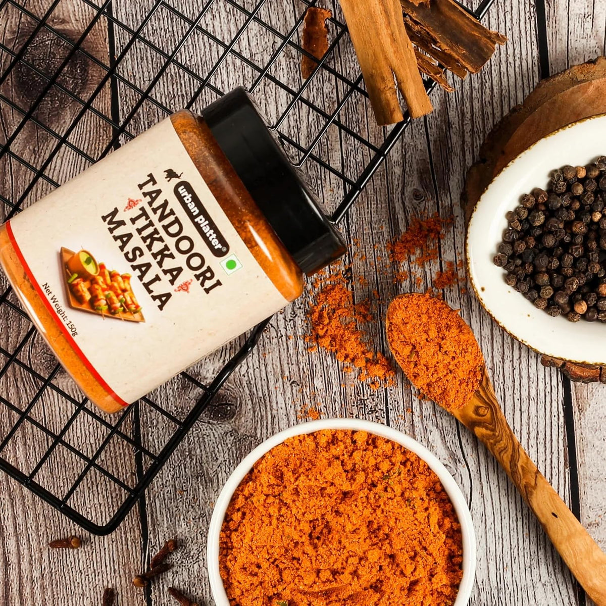 Urban Platter Tandoori Tikka Masala, 150g (Signature North Indian–Style Spice Blend, Spicy & Smoky, Great for Tikkas, Kebabs & Grilling)