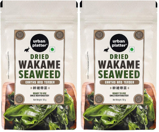 Urban Platter Dried Wakame Seaweed, 50g (Easy to Rehydrate | Mild, Umami Flavour | Asian Kitchen Essential) (Pack of 2)