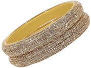 NMII Glass with Zircon Gemstone and Glitter Kada Set For Women and Girls