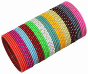 NMII Non-Precious Metal Base Metal with Polka Dots Glossy finished Bangle Set For Women and Girls
