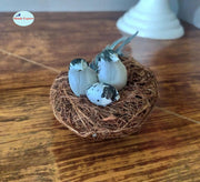 SHINDE EXPORTS Decorative Artificial Birds Nest Hanging Made of Natural Grass Best for Balcony Home Decor and Gifting (Design 12)