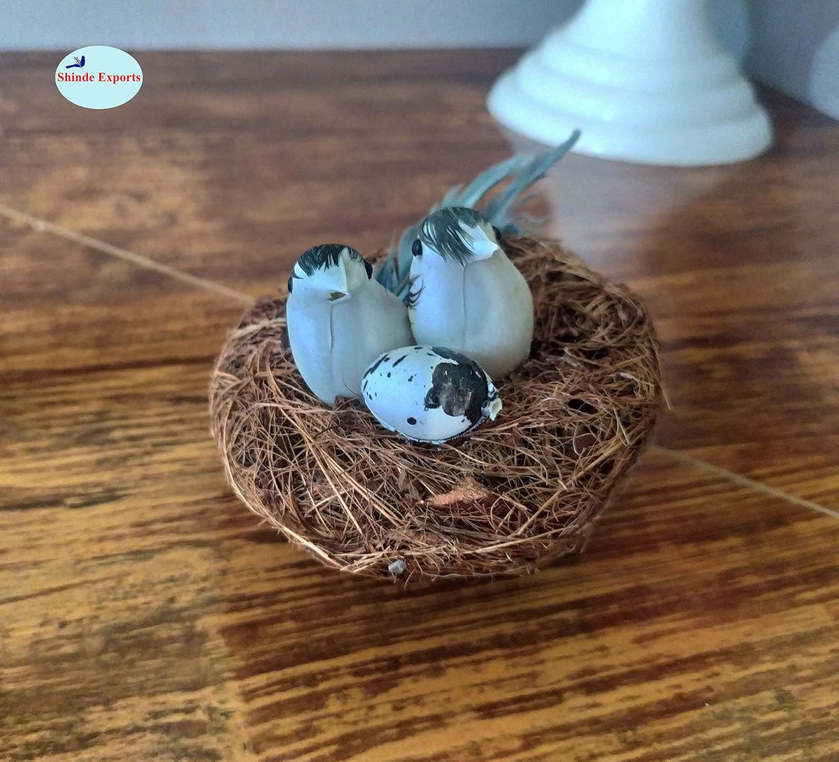 SHINDE EXPORTS Decorative Artificial Birds Nest Hanging Made of Natural Grass Best for Balcony Home Decor and Gifting (Design 12)