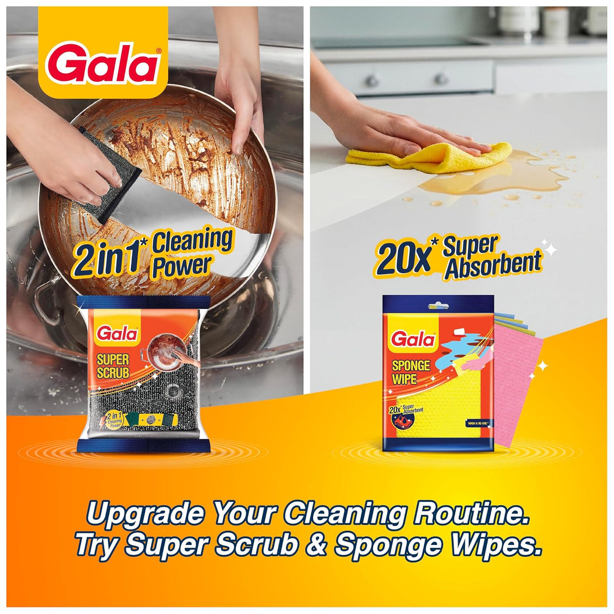 Gala Reusable Kitchen Towel Roll (Anti-Bacterial,80 Washable Wipes per Sheet)