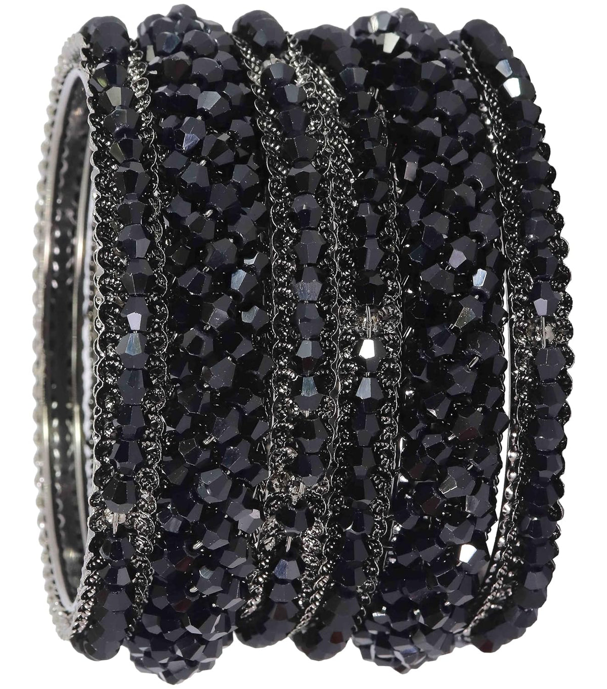 NMII Stylish Pearls Alloy Metal Kada Bangles Set For Women and Girls | Fancy Metal Bangles | Trendy Design Bangles For Girls | Wedding, Party, Shadi Fashion Jewellery-Set of 6 Bangles