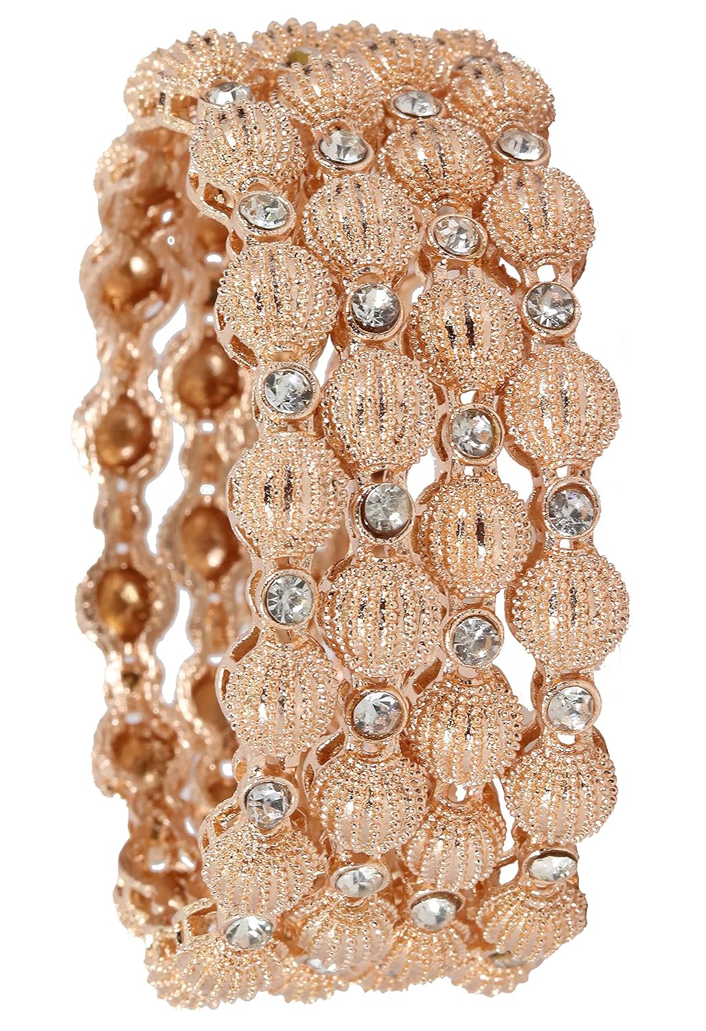 NMII Metal with Zircon Gemstone Kada Set For Women and Girls