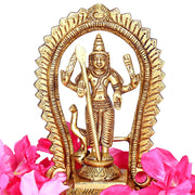 Aalayam Selveer Murugan Idol | Murugar Statue | Kumaraswamy Idol Brass | Lord Kartikeya Idol | Subrahmanya Swami Idol 12.5cm Height Brass Gold Colour 1 Piece