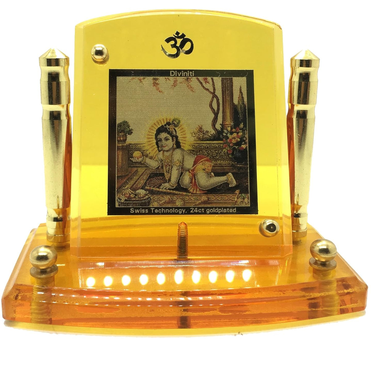 24ct Gold Plated Laddu Gopal Ji NJ Diviniti Car Frame
