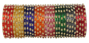 NMII Colourful Women's Bangles Set Studded with Zircon Gemstone & Beads | Daily use, Wedding, Party, Office | Bangles For Women Traditional | Girls fashion Jewellery