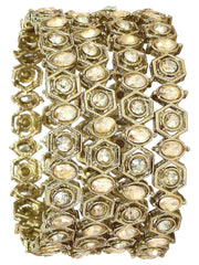 NMII Stylish American Diamond Stone Work Metal Bangles For Women & Girls | Gold Plated Bangles | Kada Set For Women | Wedding Bangles Set For Women | Latest Bangles Fashion Jewellery- Set of 4
