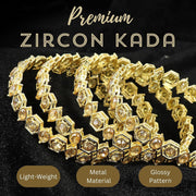 NMII Stylish American Diamond Stone Work Metal Bangles For Women & Girls | Gold Plated Bangles | Kada Set For Women | Wedding Bangles Set For Women | Latest Bangles Fashion Jewellery- Set of 4