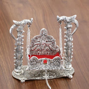 KridayKraft Metal Swing Laddu Gopal Jhula,Krishna Hindola Palana,Decorative Laddu Gopal for Temple Pooja,Showpiece Figurines,Religious Idol Gift Article.