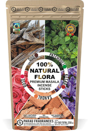 Parag Fragrances Rose & Mogra Dhoop Sticks / 200gm Combo Pack / गुलाब और मोगरा धूपबत्ती / Made with Natural Rose & Mogra Powders / गुलाब और मोगरा धूपस्टिक्स जार