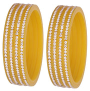 NMII Acrylic (Plastic) with Zircon Gemstone Studded worked Glossy Finished Bangle Set For Women and Girls