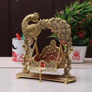 KridayKraft Metal Laddu Gopal Jhulla for Janmastmi Festive Gold Plated Decor Your Home Metal Palna for Krishna ji, Temple Office,Gift Article.