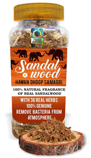 Parag Fragrances Sandalwood Hawan Dhoop Samagri Hawan Samagri with 36 Types of Herbs/Hawan Samagri for Dhoop, Hawan or Yagya (150gm)
