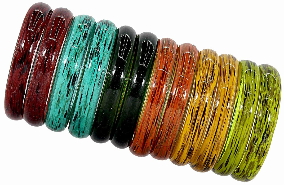 NMII Beautiful Matte Finish Transparent Multicolor Glass Kada for Women & Girls on Different Occasions