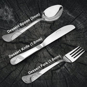 Parage 6 Pieces Premium Stainless Steel 3mm Thick Dinner/Butter Knife, Table Fork, Spoon for Home and Kitchen, Luxury Dining Tableware Gift, Imperial Design, Silver