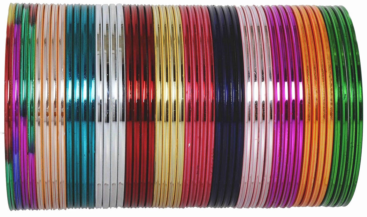 NMII Non Precious Metal Base Metal With Shiny Worked and Glossy Finished Bangle Set For Women and Girls