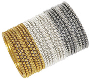 NMII Metal Base Metal with Ball Chain Linked Glossy Finished Kada set For Women and Girls