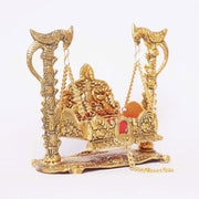 KridayKraft Metal Swing Laddu Gopal Jhula,Krishna Hindola Palana,Decorative Laddu Gopal for Temple Pooja,Showpiece Figurines,Religious Idol Gift Article...