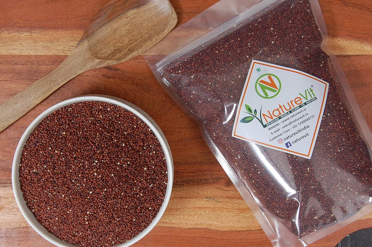 NatureVit Red Quinoa Seeds 2 Kg | Gluten-Free Superfood | High Protein & Fiber | Ideal for Salads, Breakfast & Healthy Meals