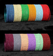 NMII Metal Colourful Bangles For Women & Girls with Glitter Zari Polka Dots | 12 Colour Bangles Combo | Simple Plain Matte Finish | Bangles For Daily use, Wedding, Party, Function- Set of 144