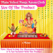 Bhakti Lehar Large Size Velvet Pooja Aasan for God Idol/Chowki Aasan Kapda Mat for Puja Table, Home Mandir and Temple - Pack of 2