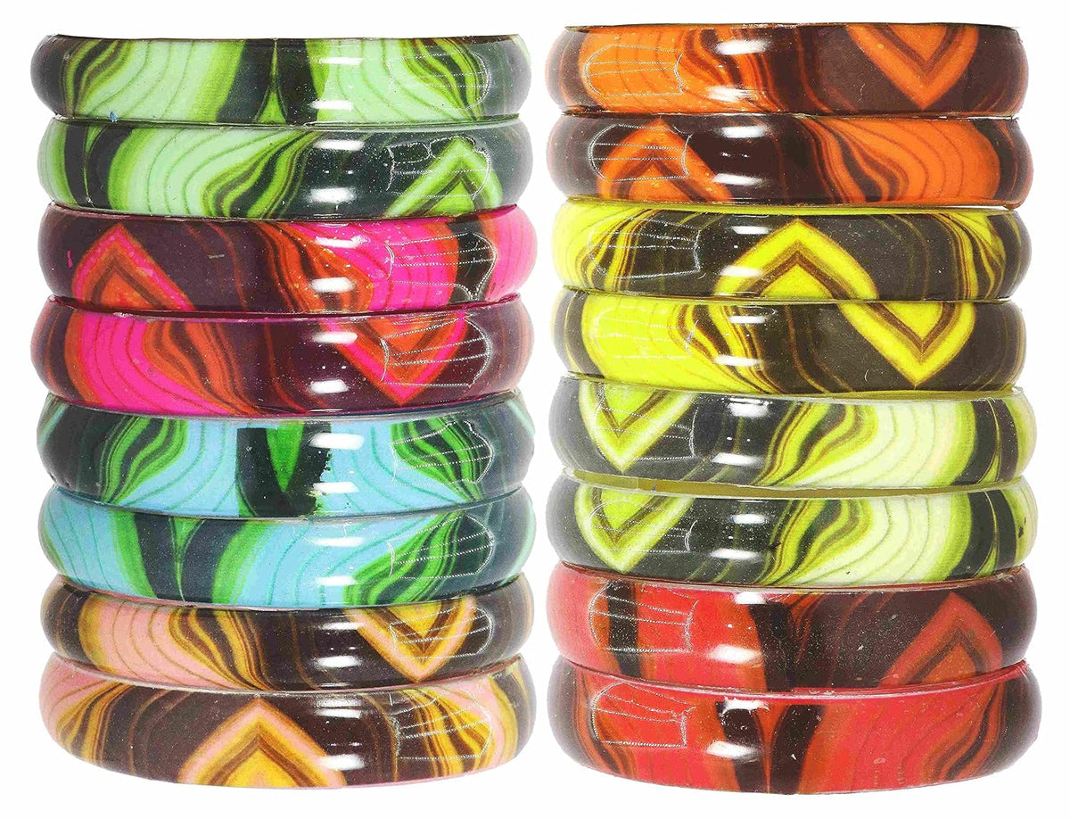 NMII Glass With Texture Pattern Design Kada Set For Women and Girls