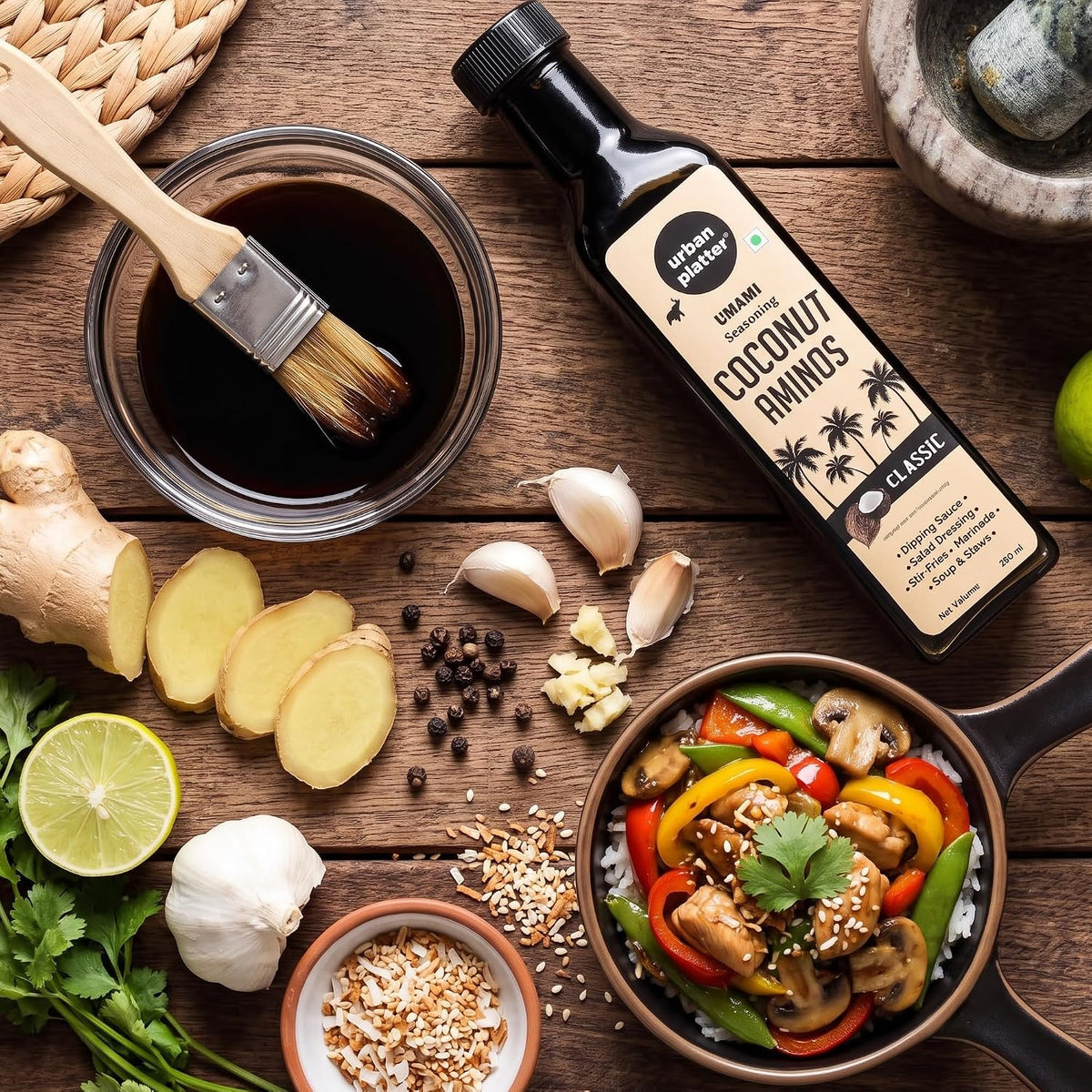 Urban Platter Coconut Aminos, 250ml (Umami Seasoning Sauce, Soy-Free, Gluten-Free, Perfect for Dipping Asian appetizers, for dressings and More)
