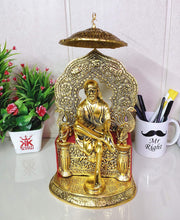 KridayKraft Sai Singhasan XL Gold Plated for Pooja Room,Showpiece for Home,Table,Office