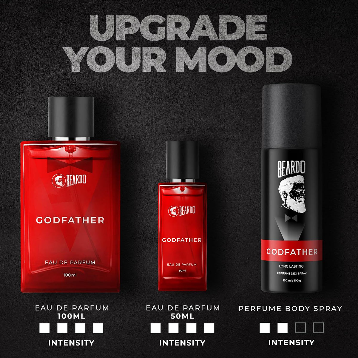 BEARDO Godfather Perfume Edp 50 Ml & Whisky Smoke Body Spray Deo 120Ml | Long Lasting Smell | Aromatic, Spicy, Woody Fragrance | Deodorant For Men | Christmas Gift For Men | Gift For Friends