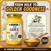 Urban Platter A2 Bilona Cow Ghee, 1L (Traditional Curd-Churned Desi Ghee | Made from A2 Cow Milk | Pure Ghee for Cooking, Tadka & Daily Meals)
