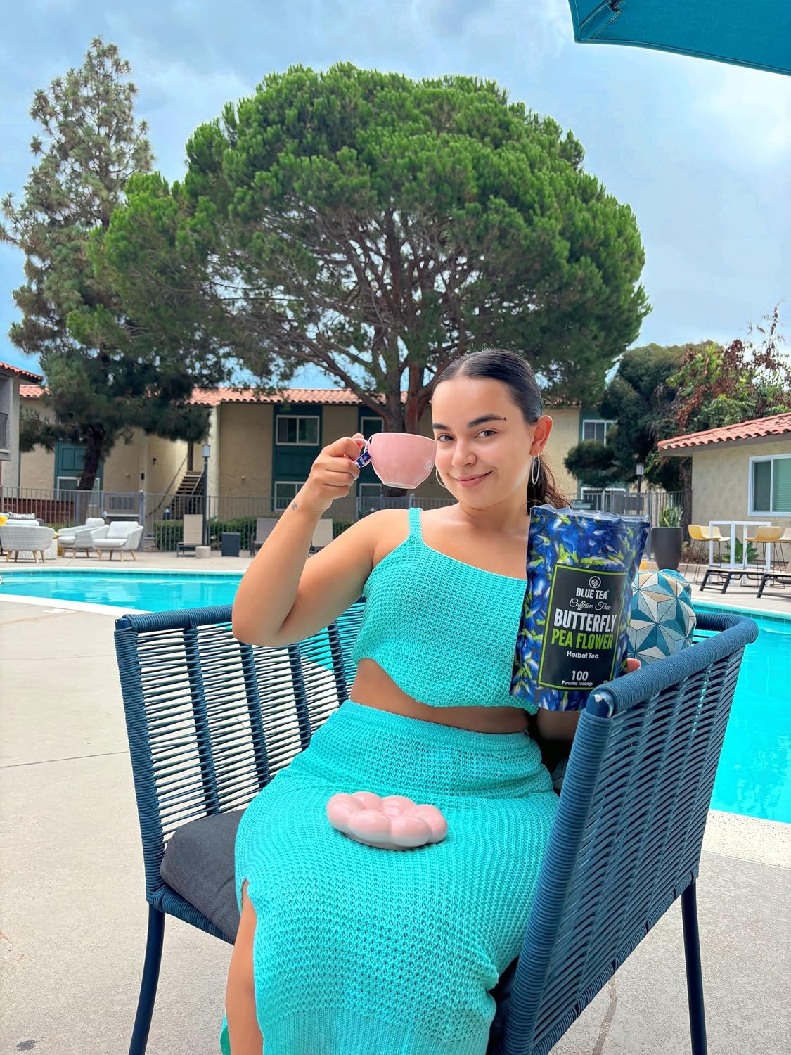 BLUE TEA - Butterfly Pea Flower Tea - 100 Tea Bags - Plant Based | ANTIOXIDANT RICH | Aparajita - Shankhpushpi | Caffeine Free - Detox - Flower Based - Herbal Tea | Ziplock