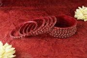 NMII Stylish Glass Bangles Set with Golden Diamond Stone & Sitara Beads Design For Women & Girls | Designer Women's Glass Bangles | Traditional Chudi Set | Girl's Bangles Fashion Jewellery- Set of 12