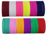 NMII MultiColor Metal Plain Bangles Set For Women & Girls with Matte Finish | Women's Bangles Combo | Colorful Metal Bangles For Wedding, Party, Daily use | Metal Chudi Set- Pack of 144