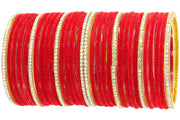 NMII Fancy Glass Golden Zircon Diamond Stone & Velvet Finish Plain Bangles Set For Women & Girls | Glass Velvet Bangles | Kanch ki Chudiyan | Girl's Bangles Bracelet | Fashion Jewellery- Set of 32