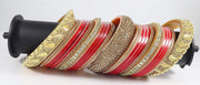 NMII Traditional Gold Plated Acrylic Bangles Bridal Chuda Set For Women & Girls with Zircon Diamond & Pearls Beads Work | Royal Wedding Chudas | Premium Look | Bangles For Wedding, Festive, Function