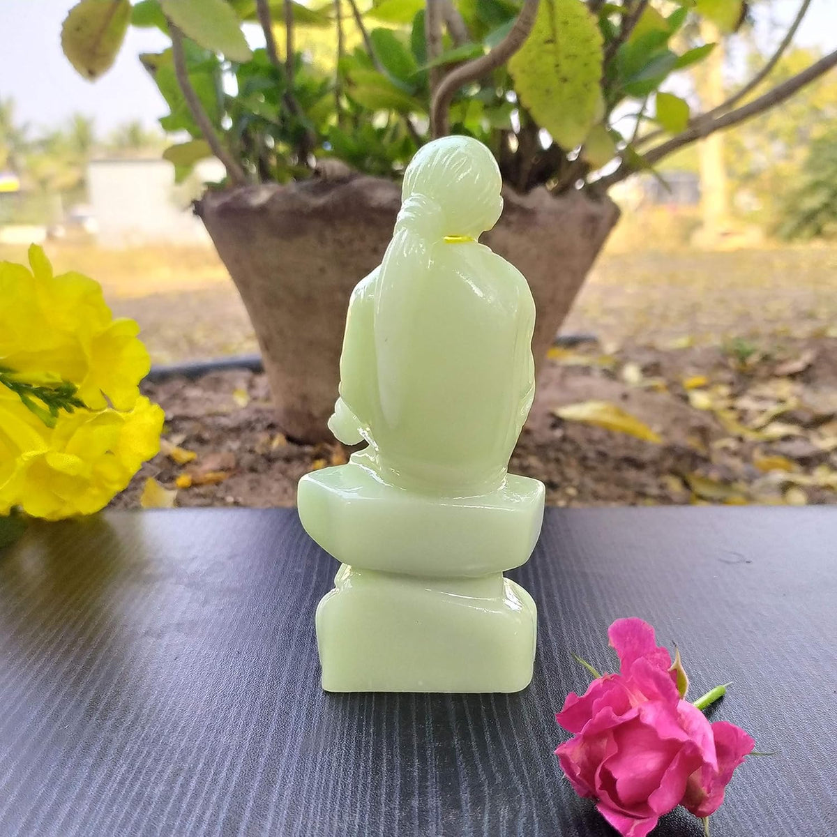 SHINDE EXPORTS shirdi saibaba Idol Radium/Radium saibaba/Radium saibaba Statue/saibaba Idol for car Dashboard Radium 4.5 inches