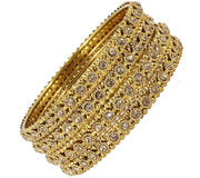 NMII Metal with Zircon Gemstone Studded Kada set for Women/Girls