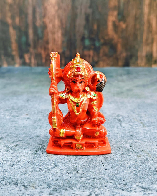SHINDE EXPORTS Small Size Marble Hanuman Idol murti for car Dashboard Home puja (Sitting Hanuman)